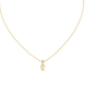 Minimal oval cut solitaire diamond pendant in gold with lab grown diamond by Signora Jewels