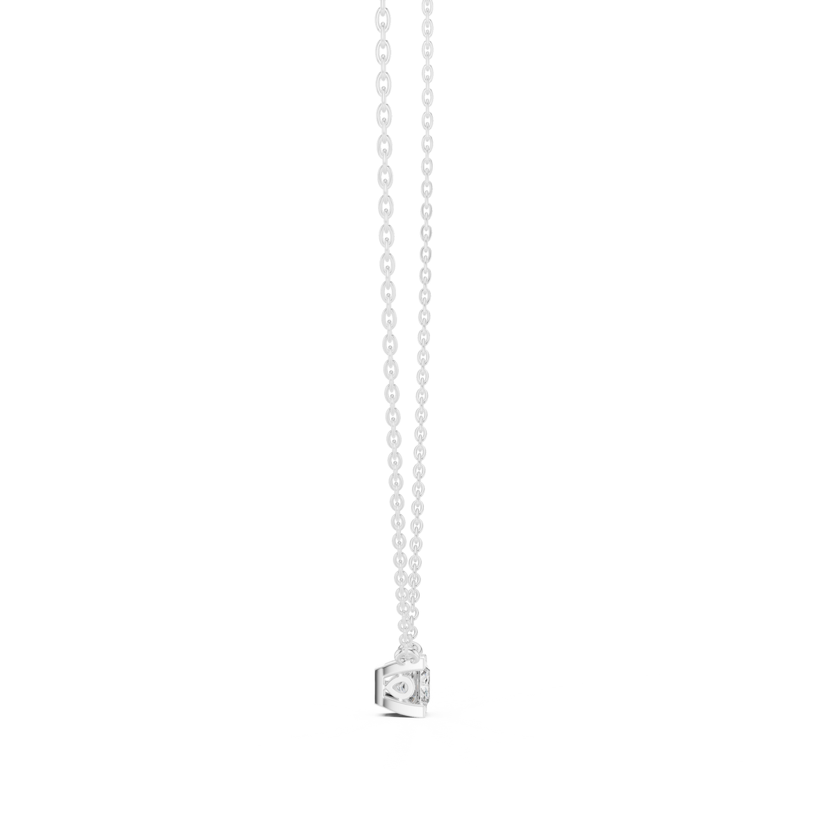 Minimal princess cut solitaire diamond pendant in gold with lab grown diamond by Signora Jewels