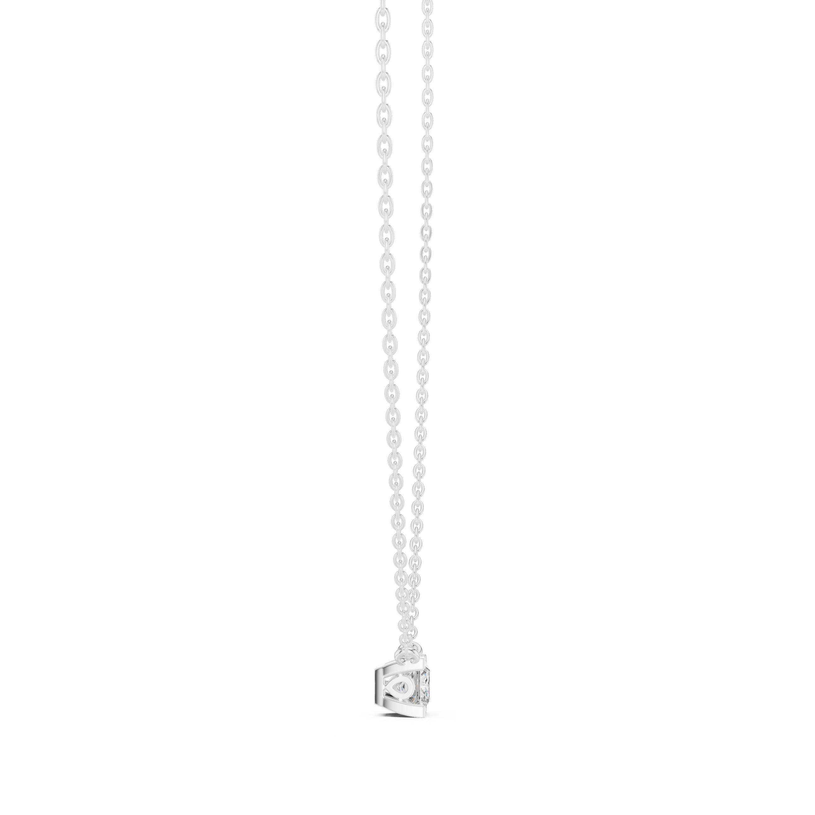 Minimal princess cut solitaire diamond pendant in gold with lab grown diamond by Signora Jewels