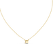 Minimal princess cut solitaire diamond pendant in gold with lab grown diamond by Signora Jewels