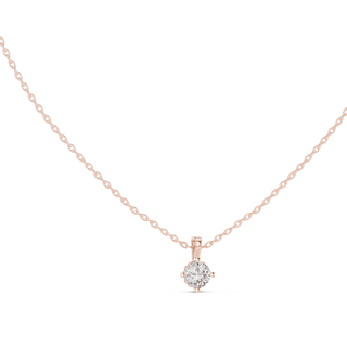 cushion lab grown diamond classic solitaire pendant in rose gold