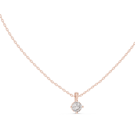 Minimal cushion cut solitaire diamond pendant in gold with lab grown diamond by Signora Jewels