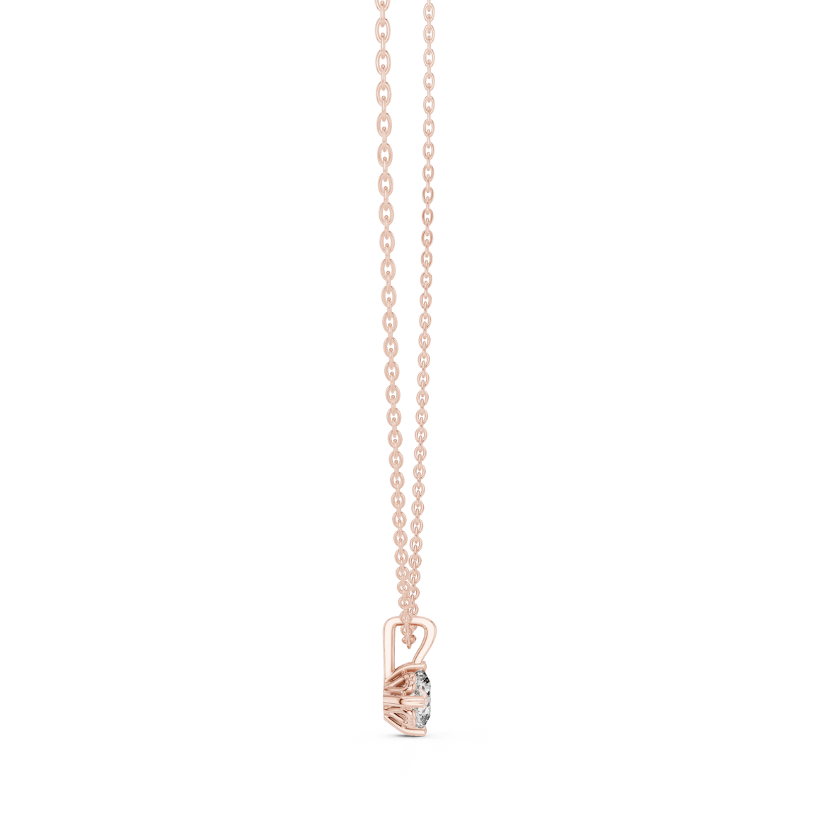 Minimal cushion cut solitaire diamond pendant in gold with lab grown diamond by Signora Jewels