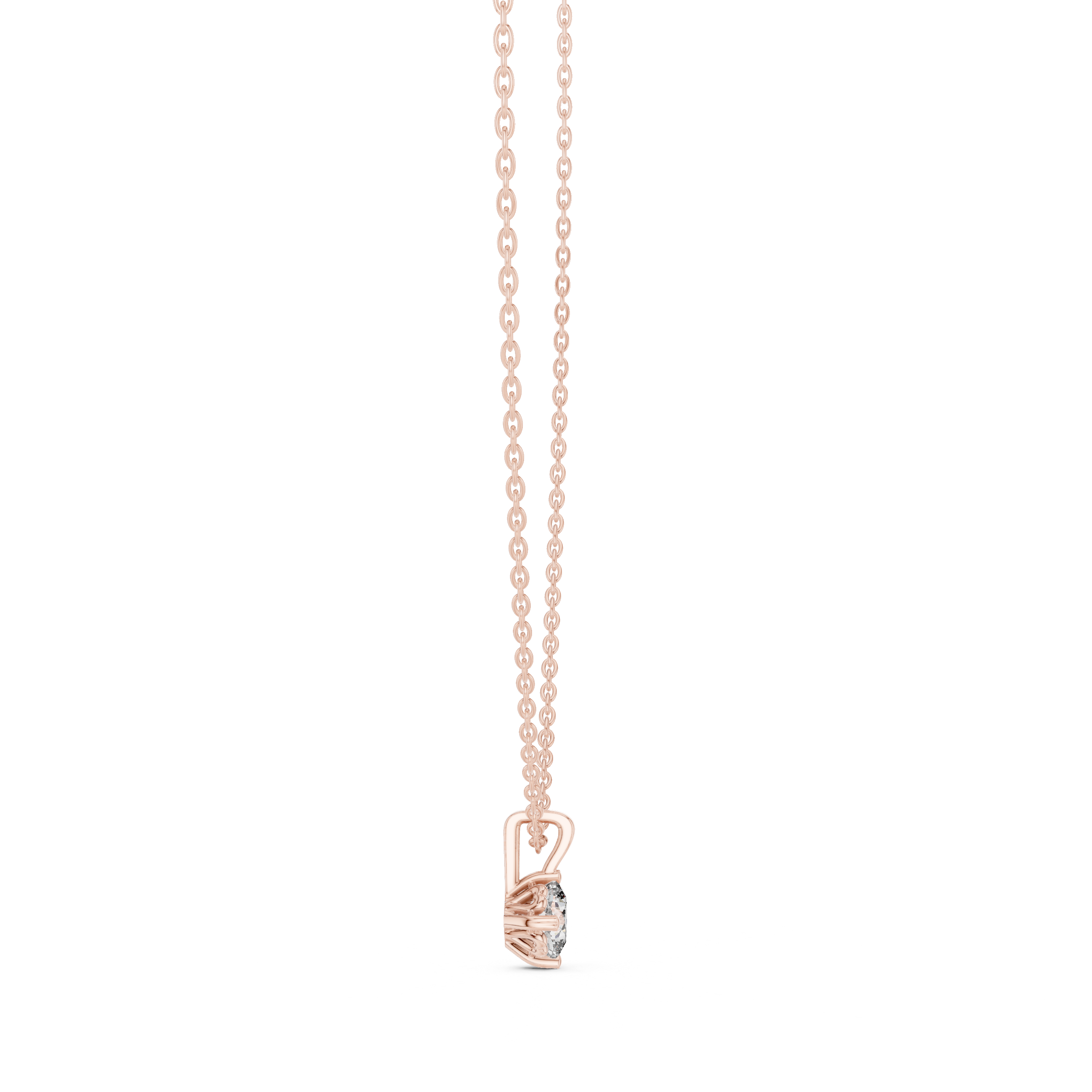 Minimal cushion cut solitaire diamond pendant in gold with lab grown diamond by Signora Jewels