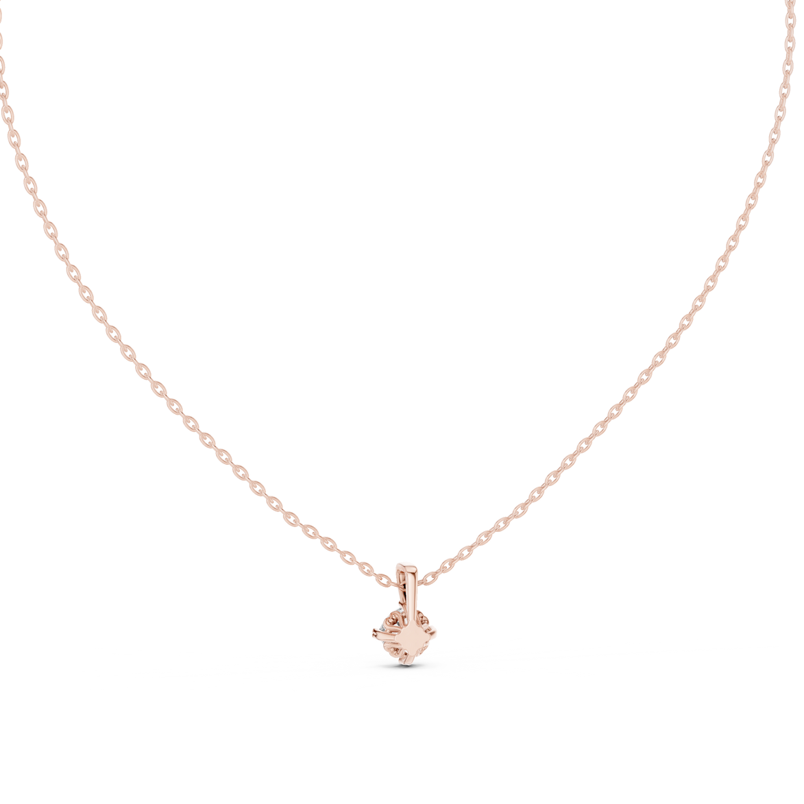 Minimal cushion cut solitaire diamond pendant in gold with lab grown diamond by Signora Jewels