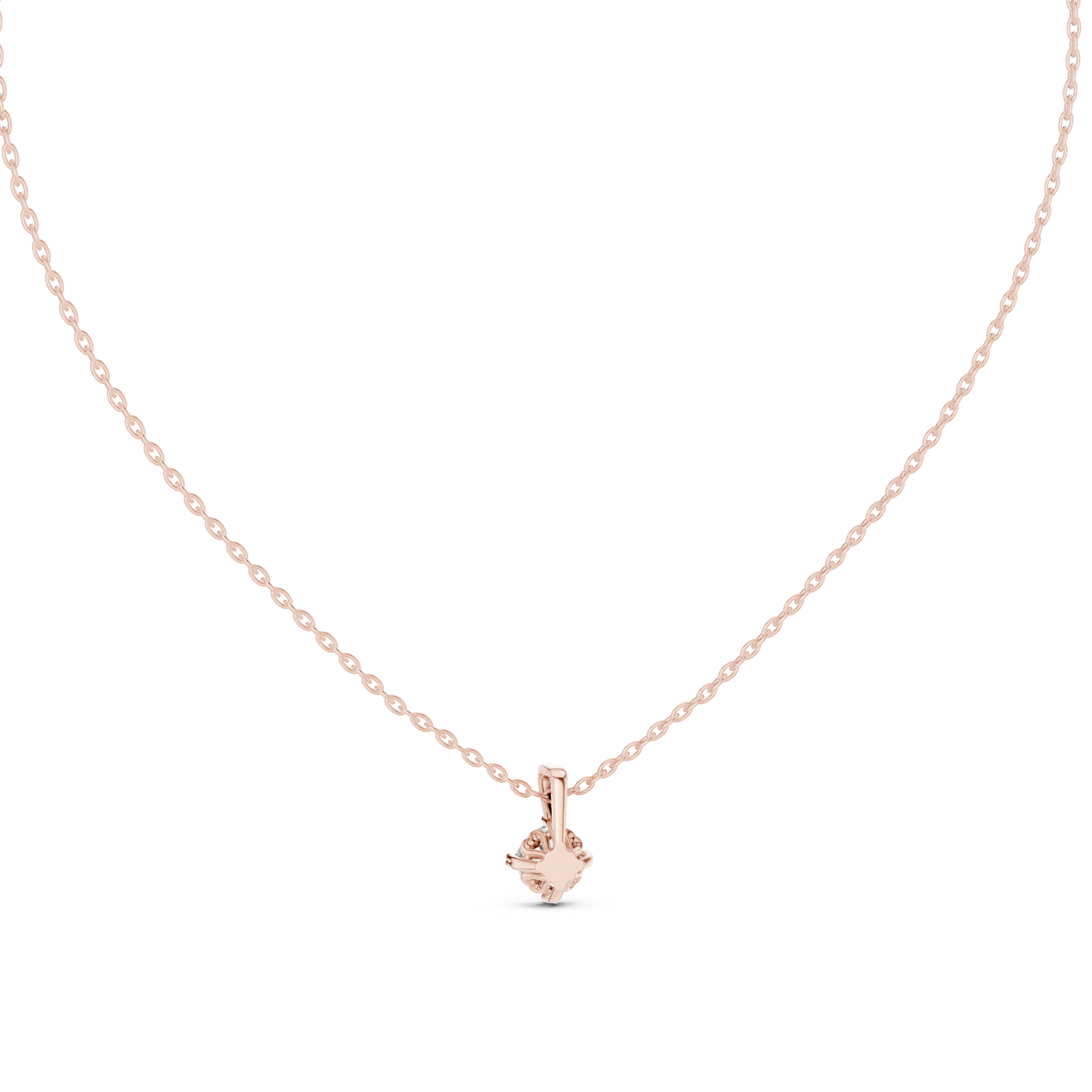 Minimal cushion cut solitaire diamond pendant in gold with lab grown diamond by Signora Jewels