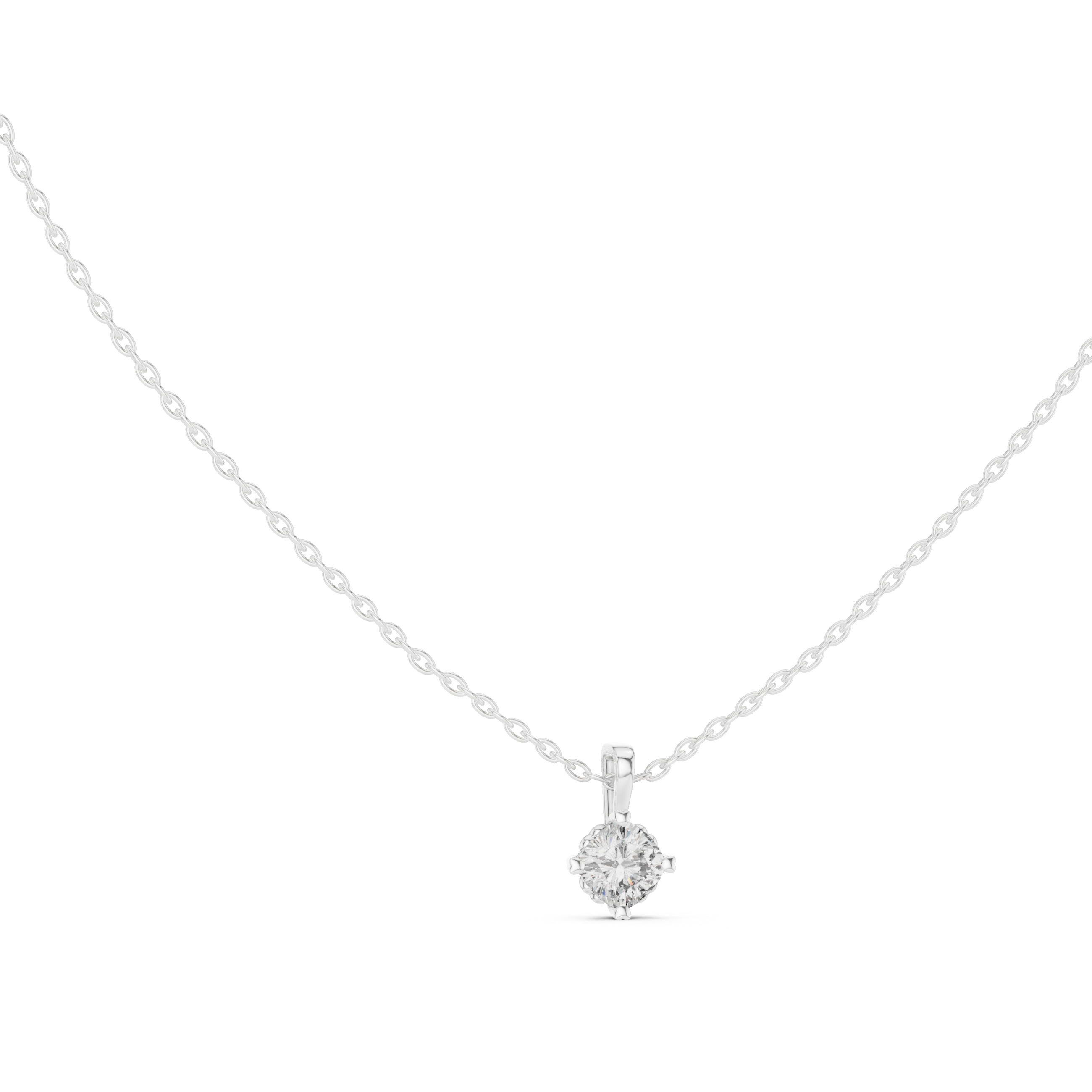 Minimal cushion cut solitaire diamond pendant in gold with lab grown diamond by Signora Jewels