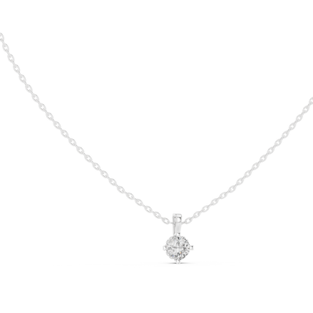 Minimal cushion cut solitaire diamond pendant in gold with lab grown diamond by Signora Jewels