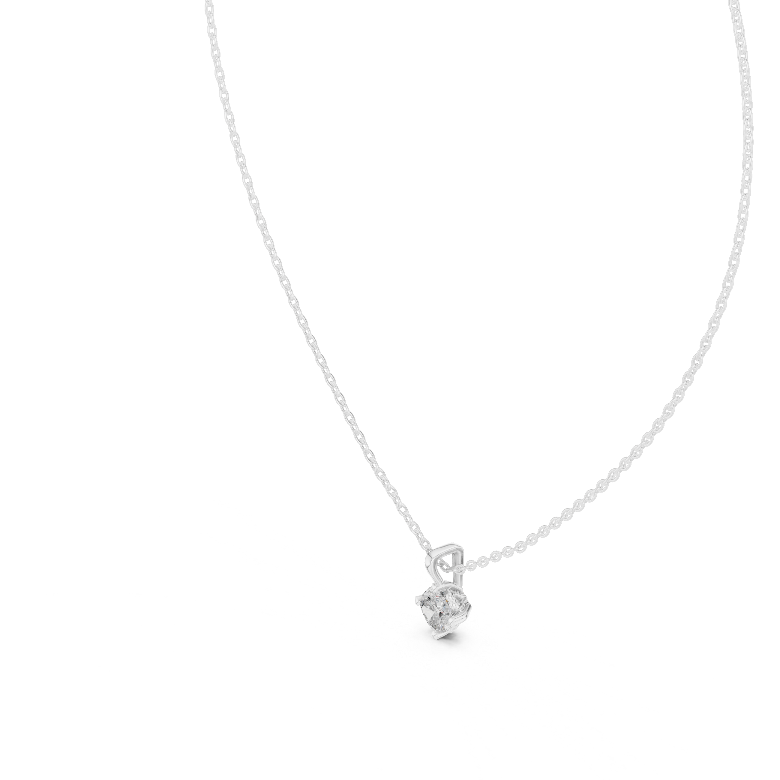 Minimal cushion cut solitaire diamond pendant in gold with lab grown diamond by Signora Jewels