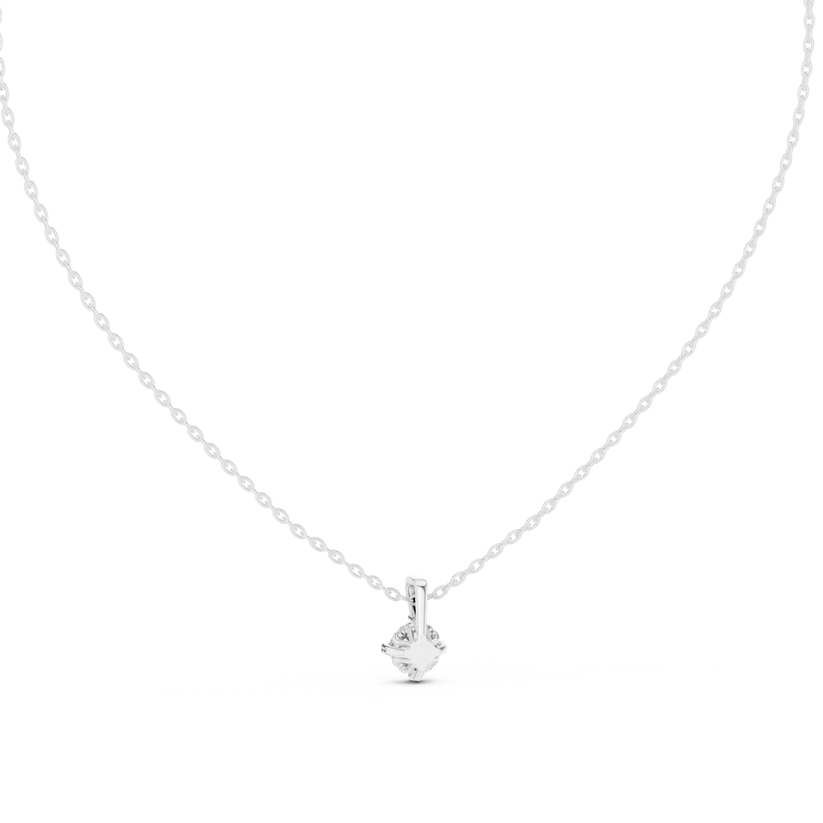Minimal cushion cut solitaire diamond pendant in gold with lab grown diamond by Signora Jewels