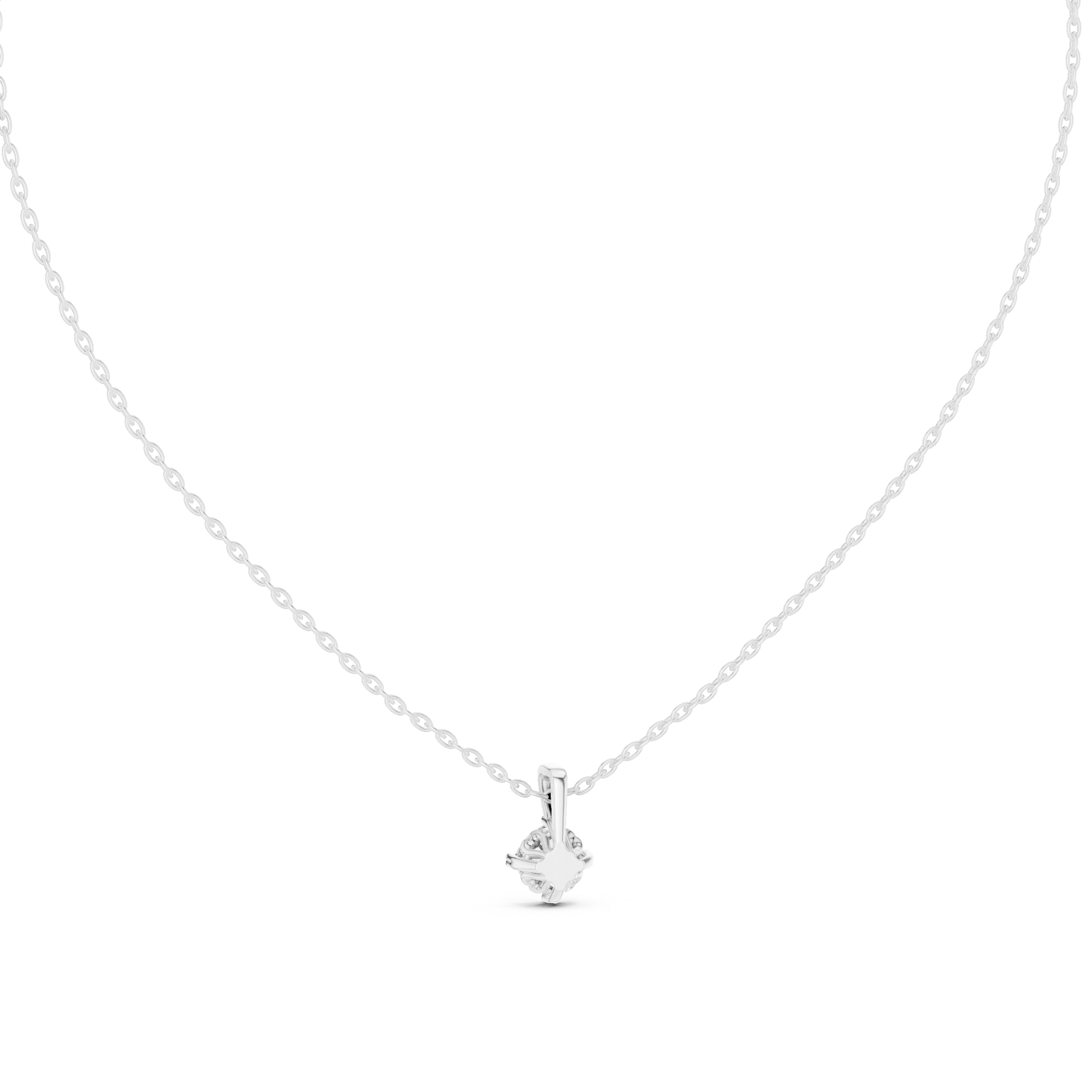 Minimal cushion cut solitaire diamond pendant in gold with lab grown diamond by Signora Jewels