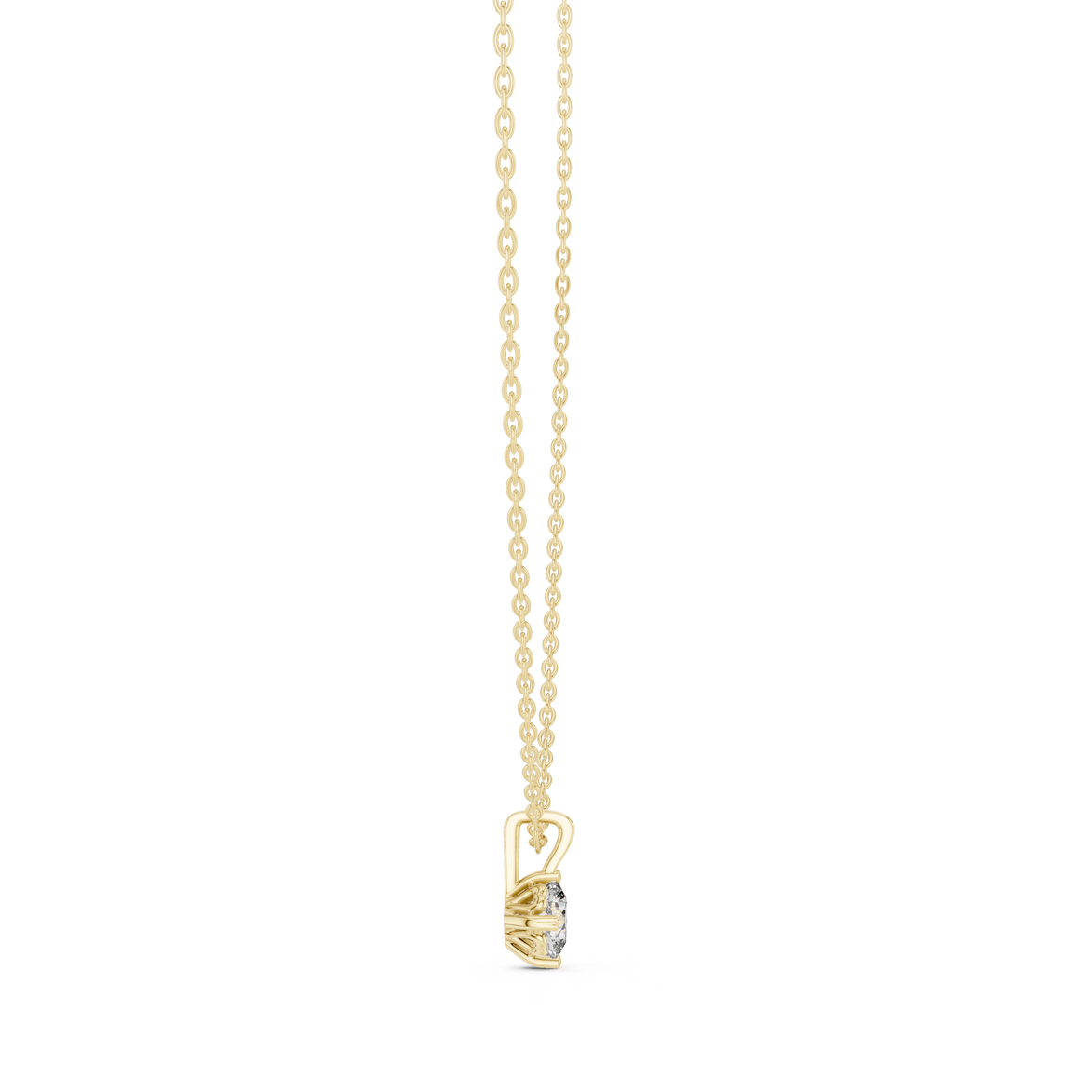 Minimal cushion cut solitaire diamond pendant in gold with lab grown diamond by Signora Jewels