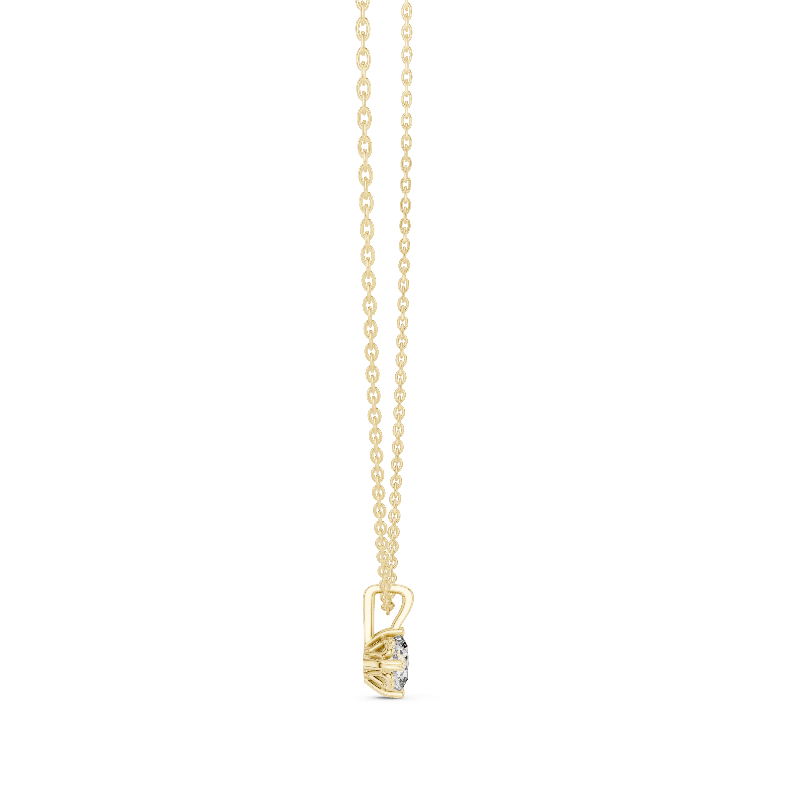 Minimal cushion cut solitaire diamond pendant in gold with lab grown diamond by Signora Jewels