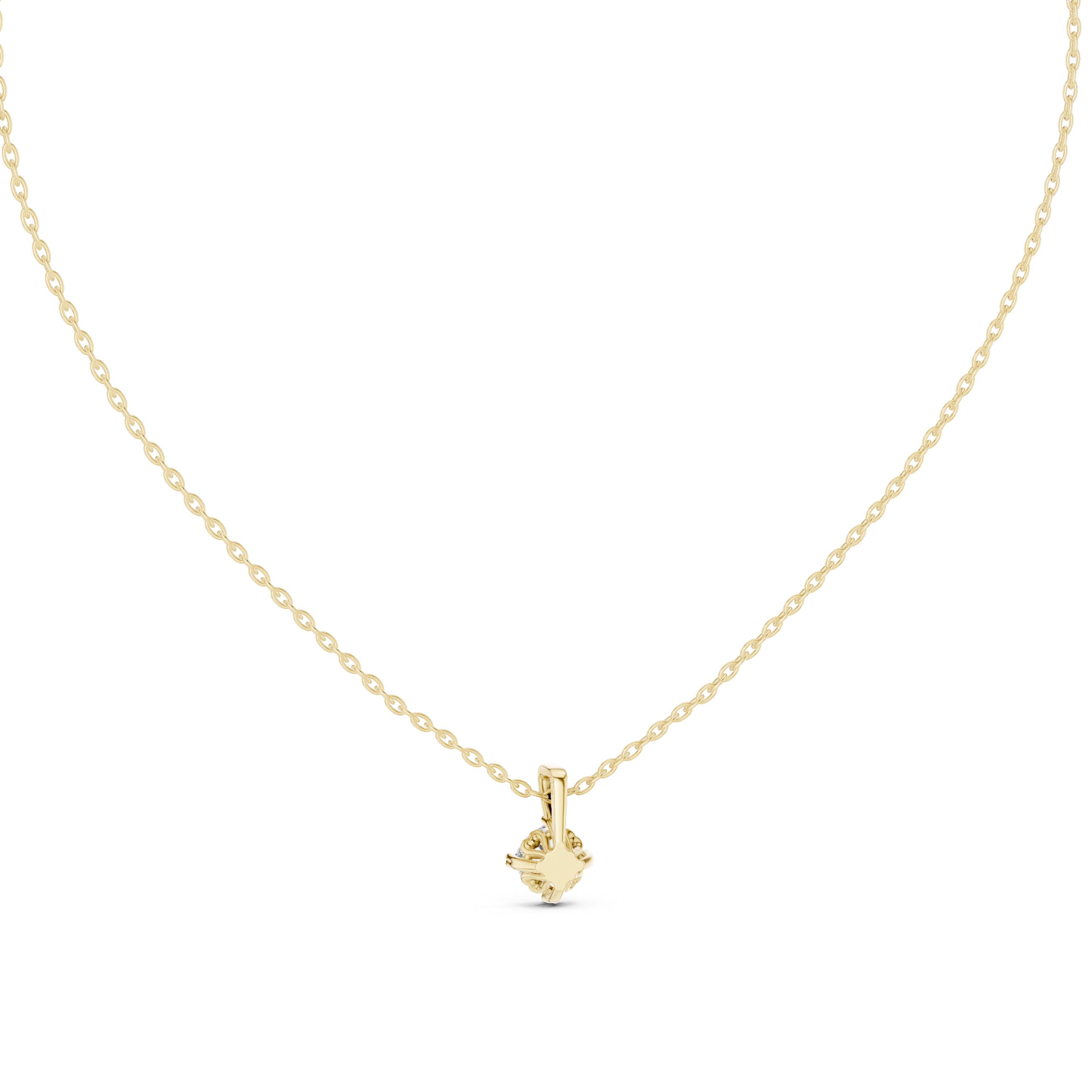 Minimal cushion cut solitaire diamond pendant in gold with lab grown diamond by Signora Jewels