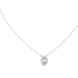 Minimal oval halo diamond pendant in gold with lab grown diamonds by Signora Jewels
