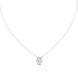 Minimal oval halo diamond pendant in gold with lab grown diamonds by Signora Jewels