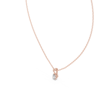 pear lab grown diamond solitaire pendant in rose gold
