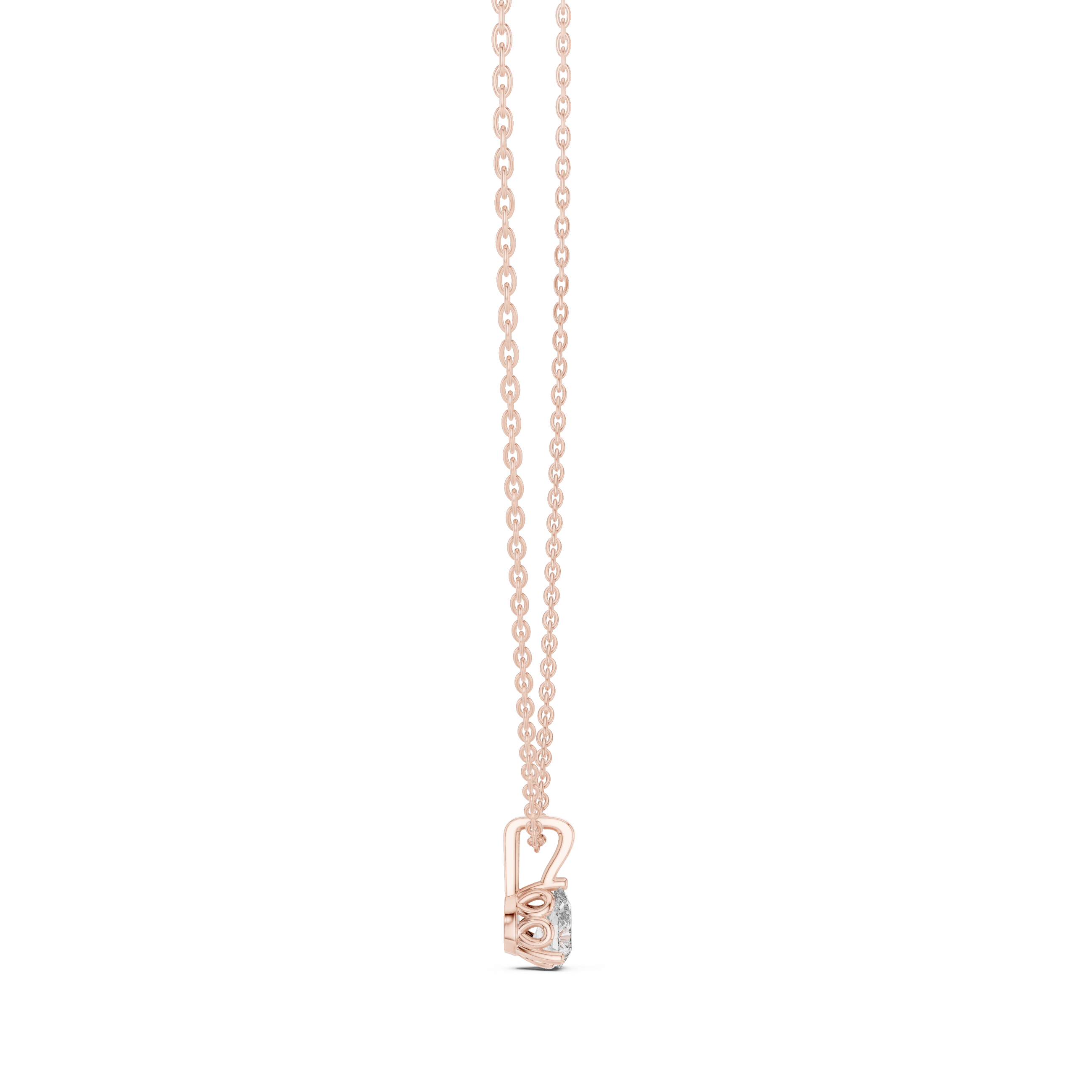 Minimal pear cut solitaire diamond pendant in gold with lab grown diamond by Signora Jewels