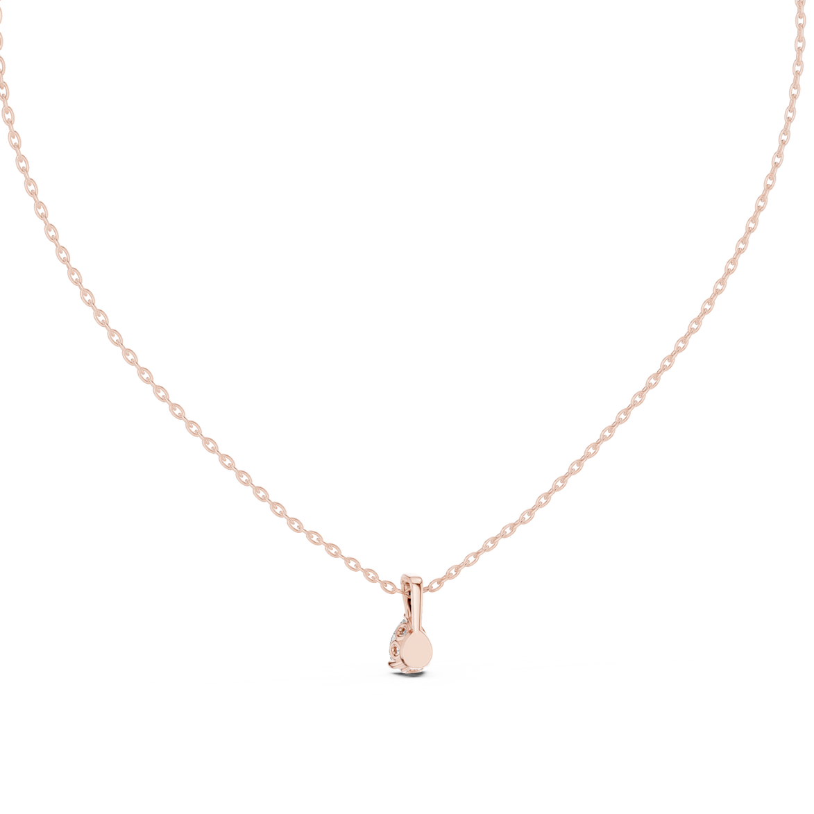 Minimal pear cut solitaire diamond pendant in gold with lab grown diamond by Signora Jewels