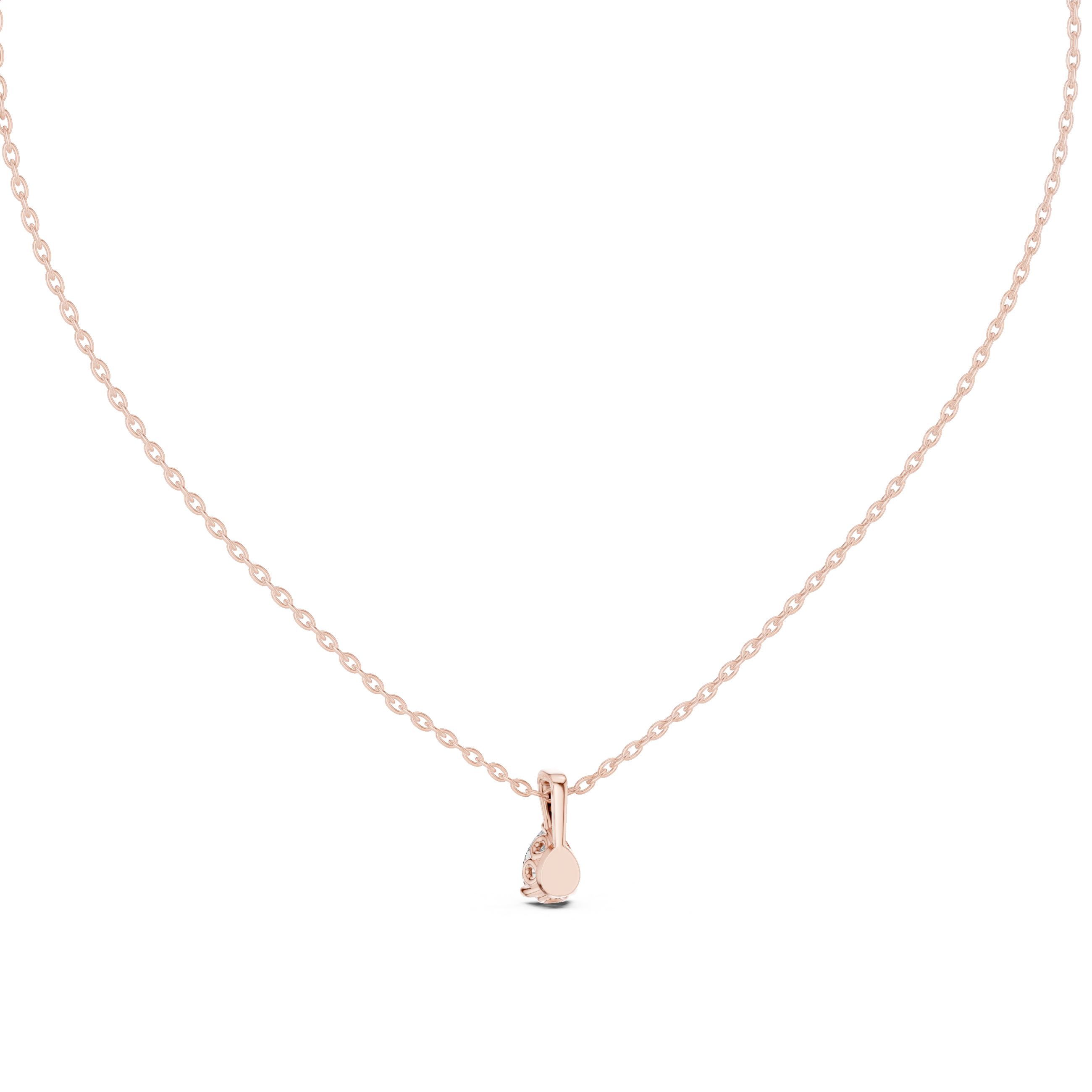 Minimal pear cut solitaire diamond pendant in gold with lab grown diamond by Signora Jewels