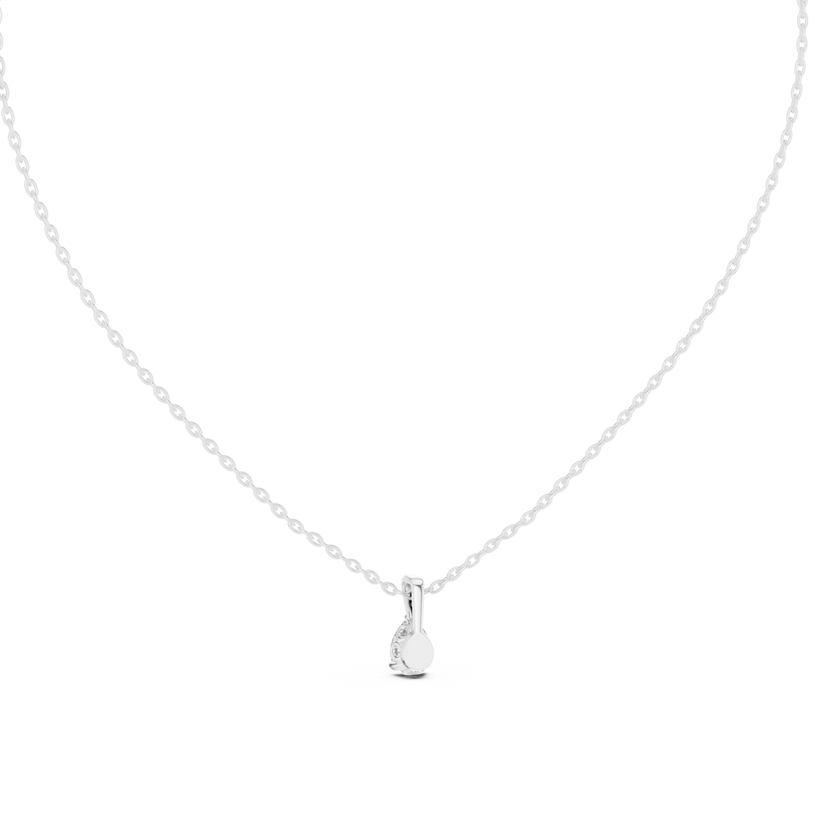 Minimal pear cut solitaire diamond pendant in gold with lab grown diamond by Signora Jewels