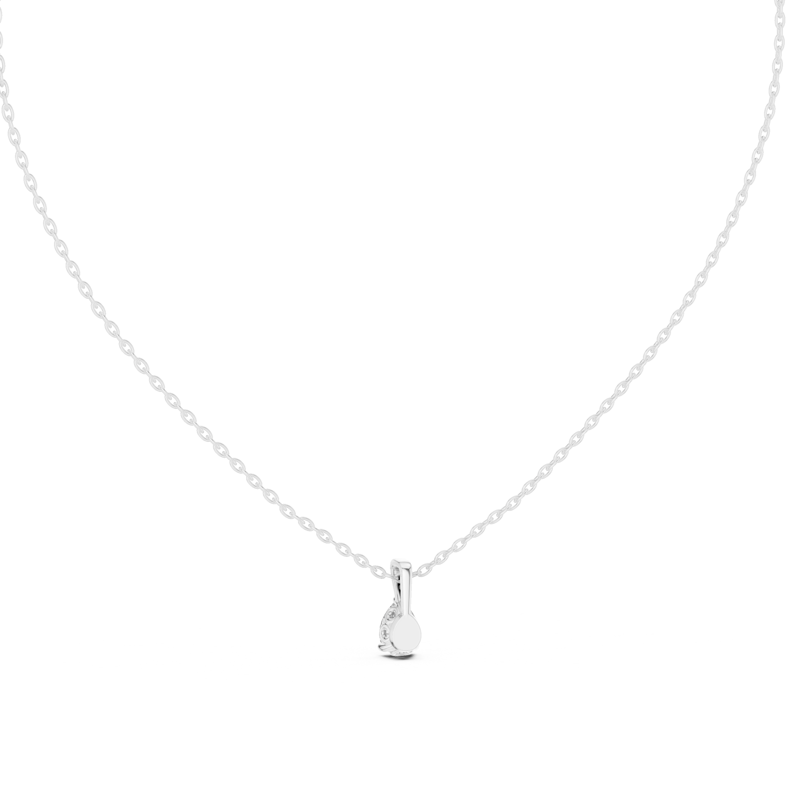 Minimal pear cut solitaire diamond pendant in gold with lab grown diamond by Signora Jewels