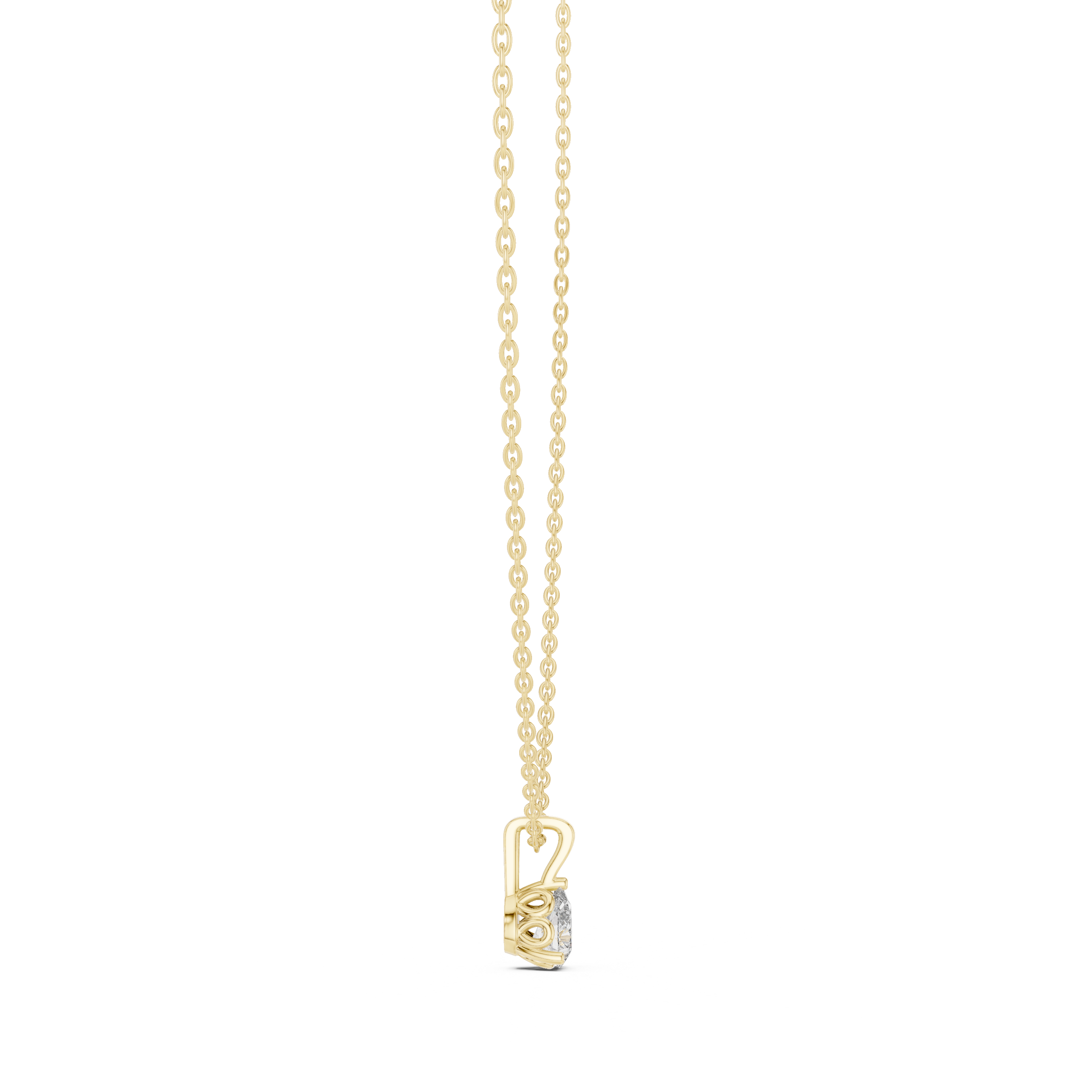 Minimal pear cut solitaire diamond pendant in gold with lab grown diamond by Signora Jewels