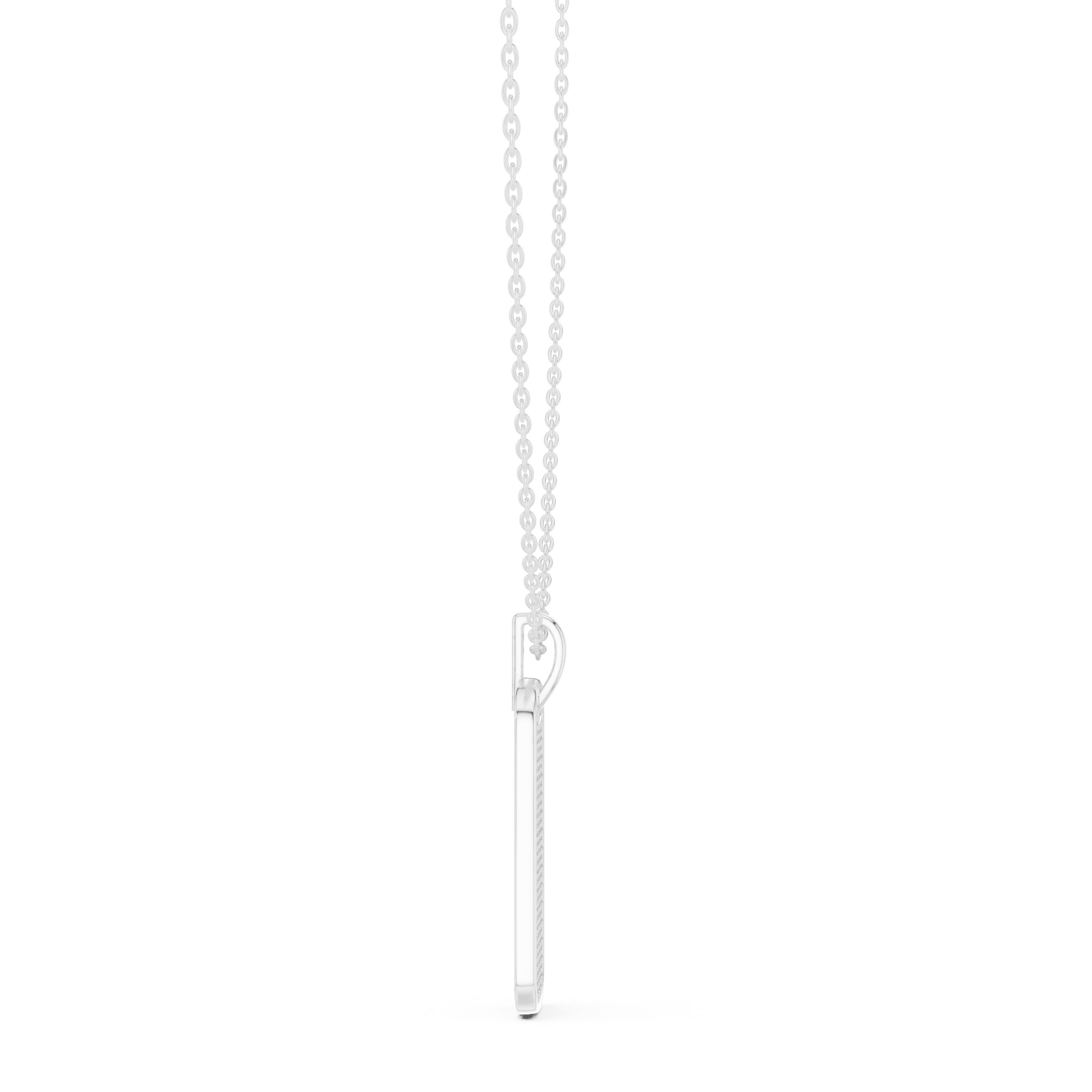 Pavé diamond rectangle dog tag pendant in gold with lab grown diamonds by Signora Jewels