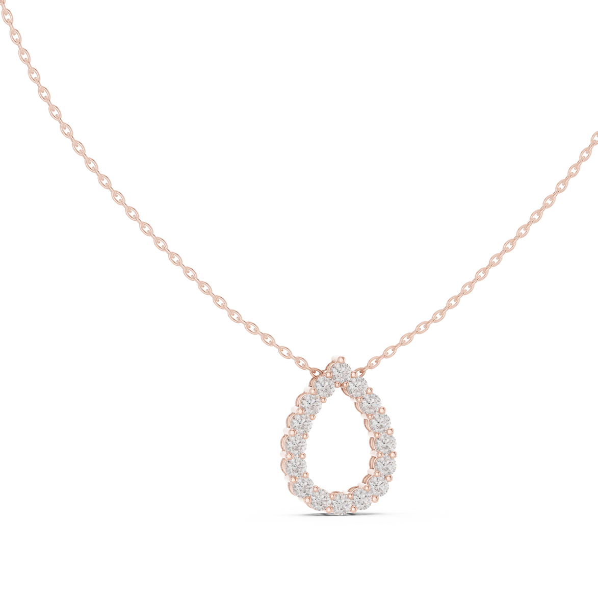 Minimal pear shape diamond teardrop pendant in gold with lab grown diamonds by Signora Jewels