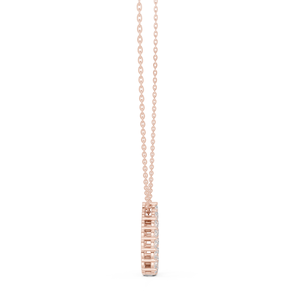 Minimal pear shape diamond teardrop pendant in gold with lab grown diamonds by Signora Jewels