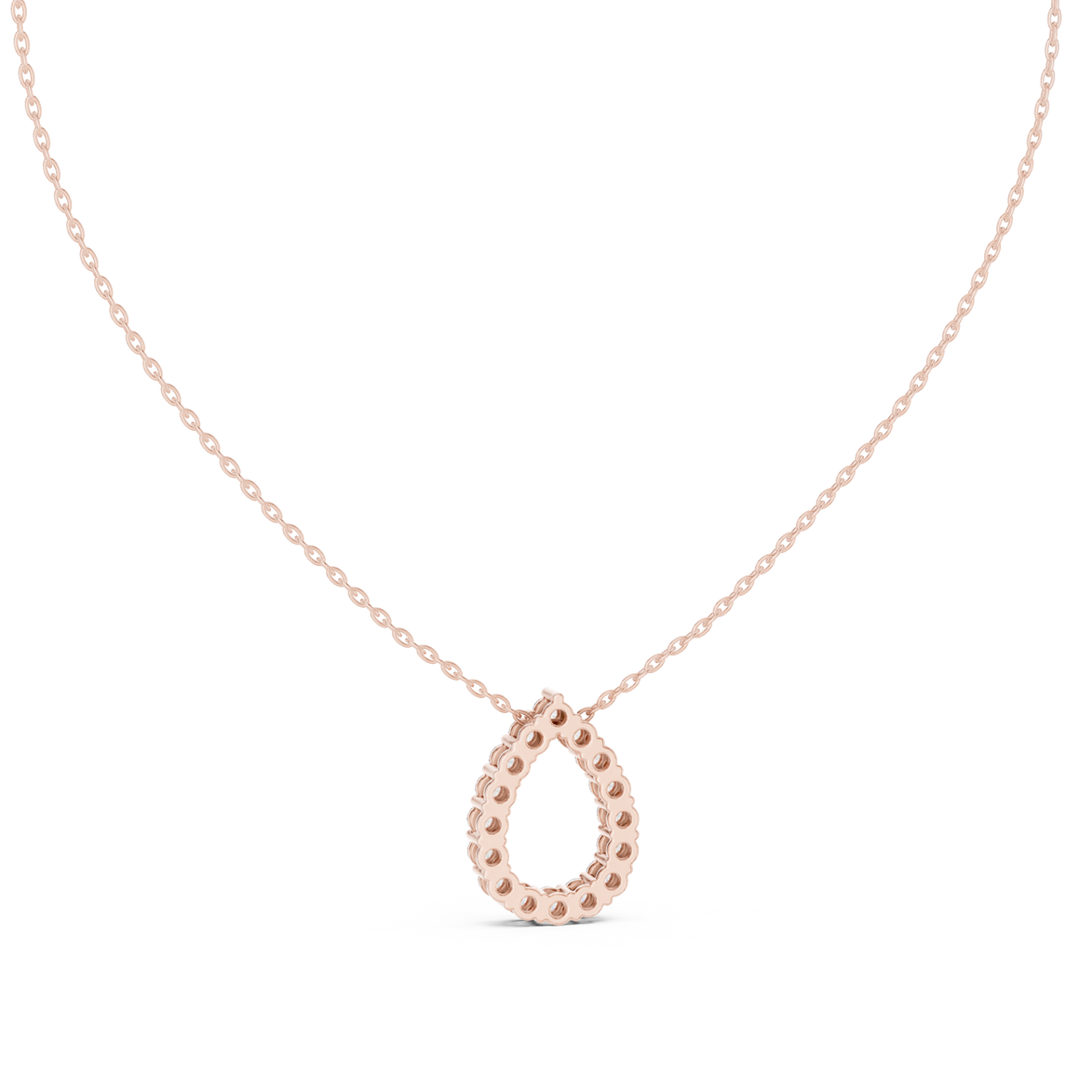 Minimal pear shape diamond teardrop pendant in gold with lab grown diamonds by Signora Jewels