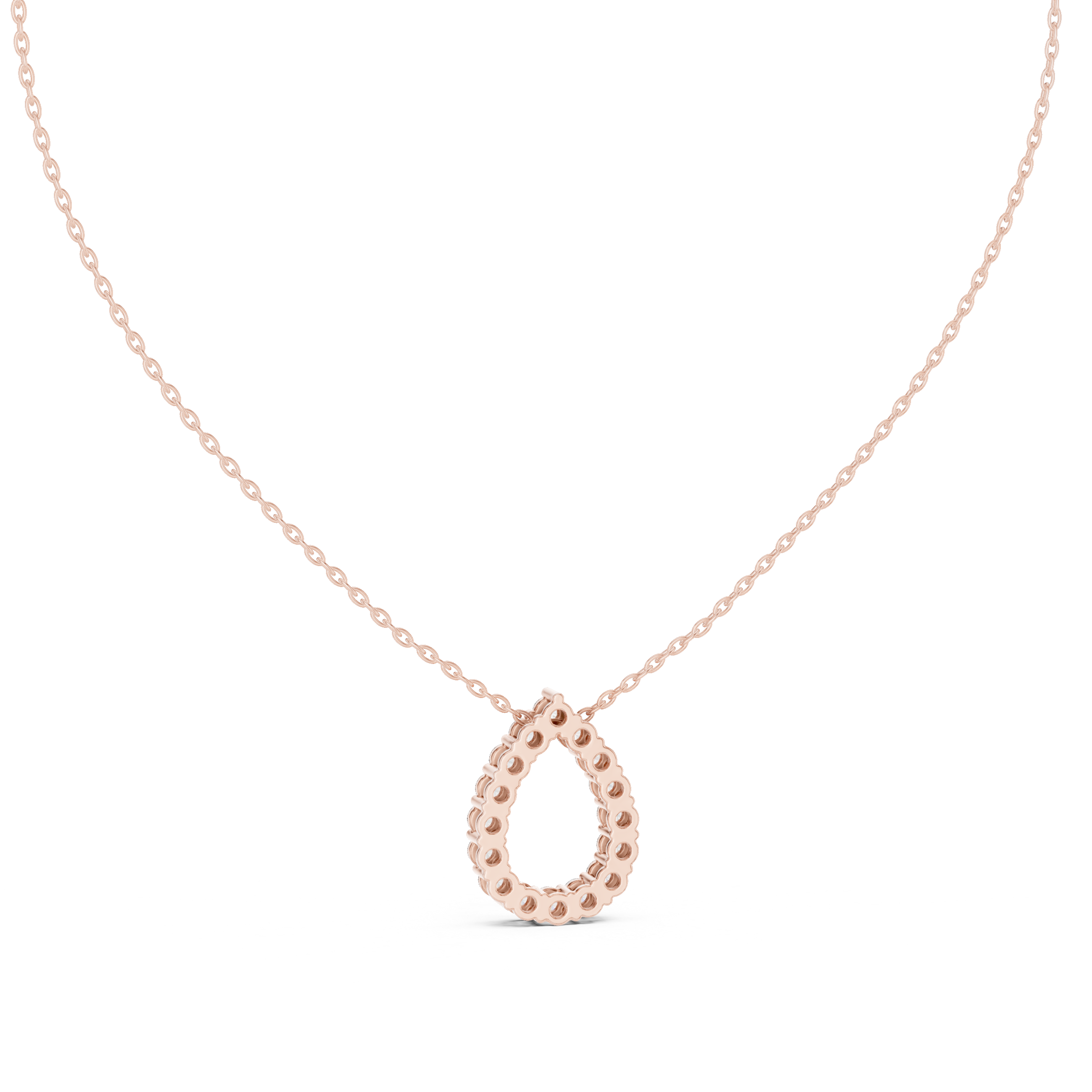 Minimal pear shape diamond teardrop pendant in gold with lab grown diamonds by Signora Jewels