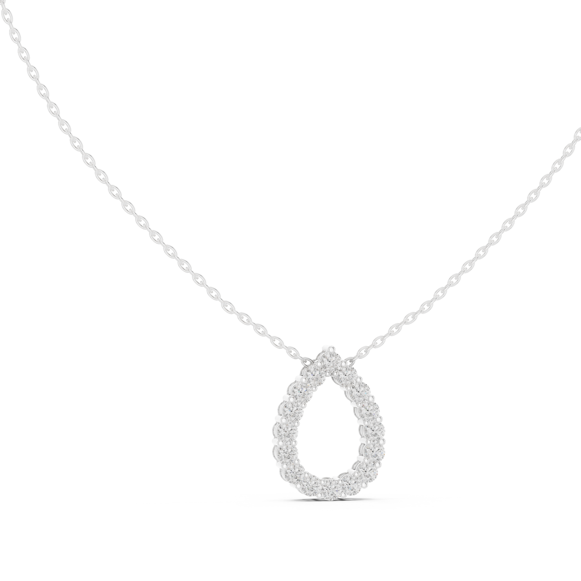 Minimal pear shape diamond teardrop pendant in gold with lab grown diamonds by Signora Jewels
