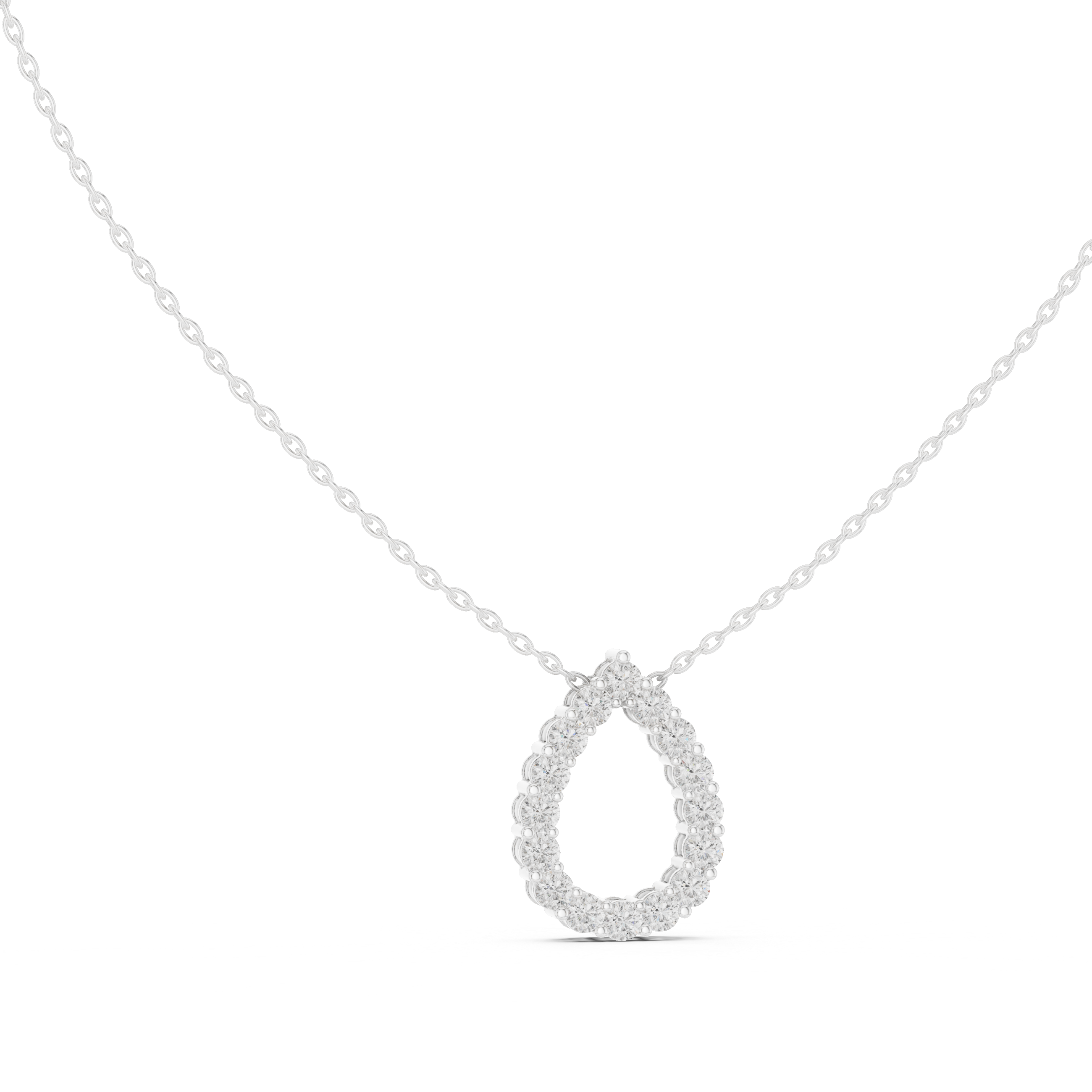 Minimal pear shape diamond teardrop pendant in gold with lab grown diamonds by Signora Jewels