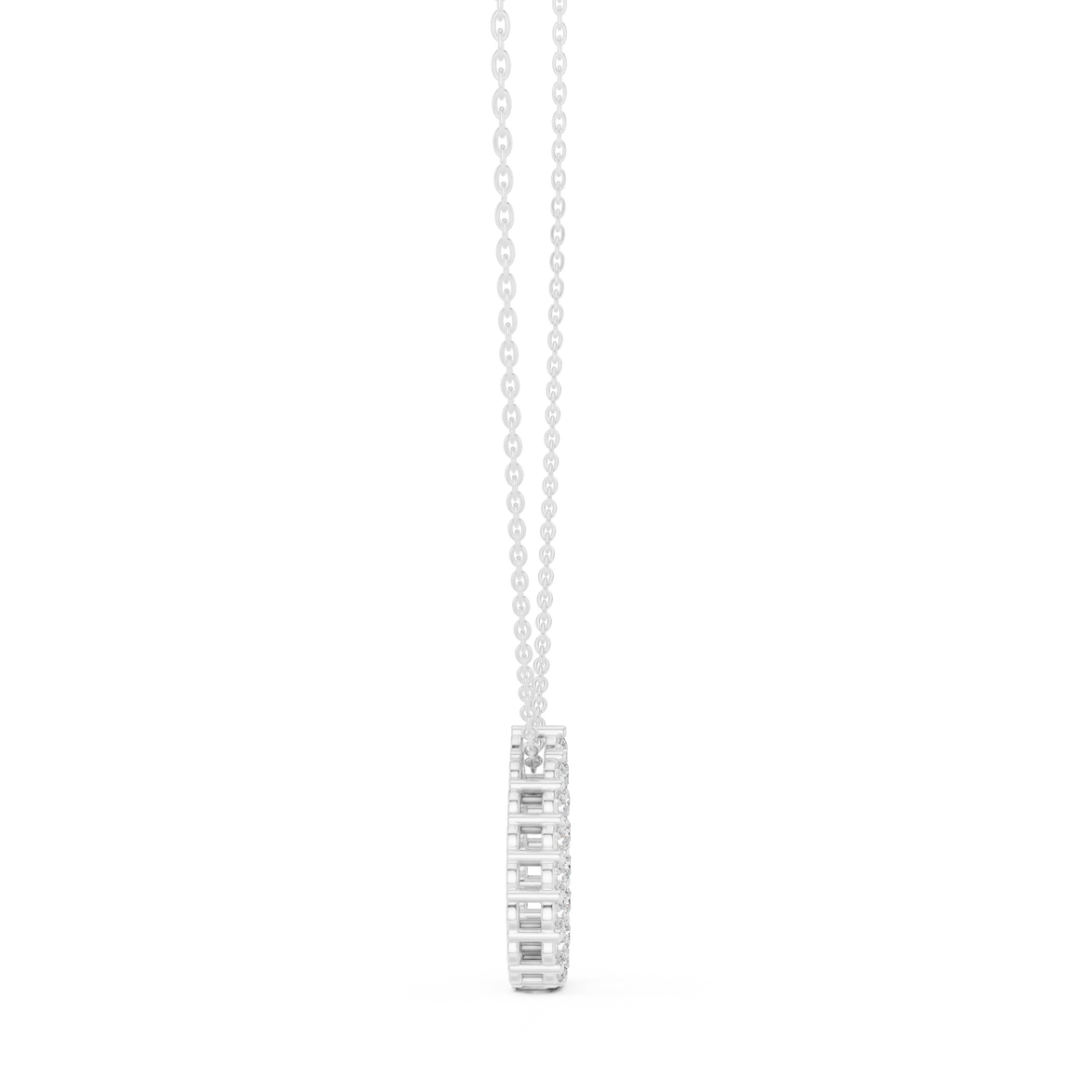 Minimal pear shape diamond teardrop pendant in gold with lab grown diamonds by Signora Jewels