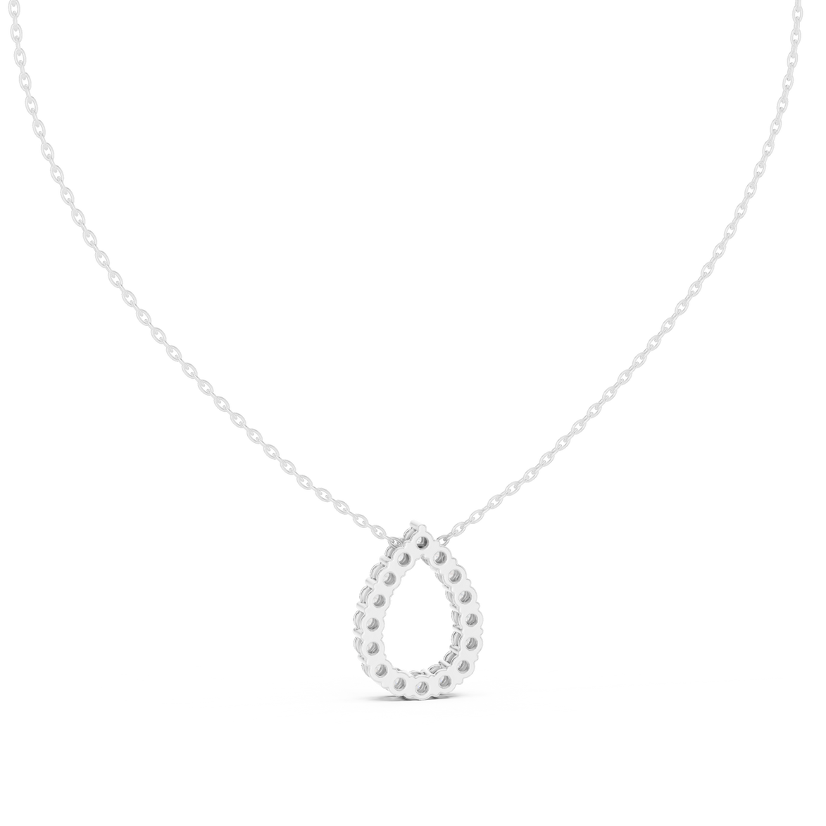 Minimal pear shape diamond teardrop pendant in gold with lab grown diamonds by Signora Jewels