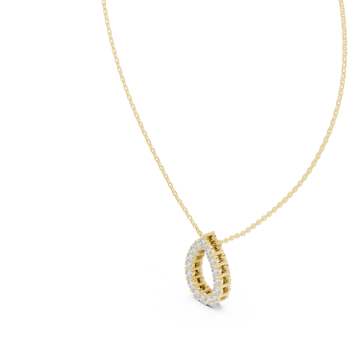 Minimal pear shape diamond teardrop pendant in gold with lab grown diamonds by Signora Jewels