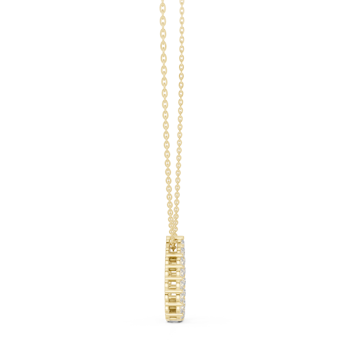 Minimal pear shape diamond teardrop pendant in gold with lab grown diamonds by Signora Jewels