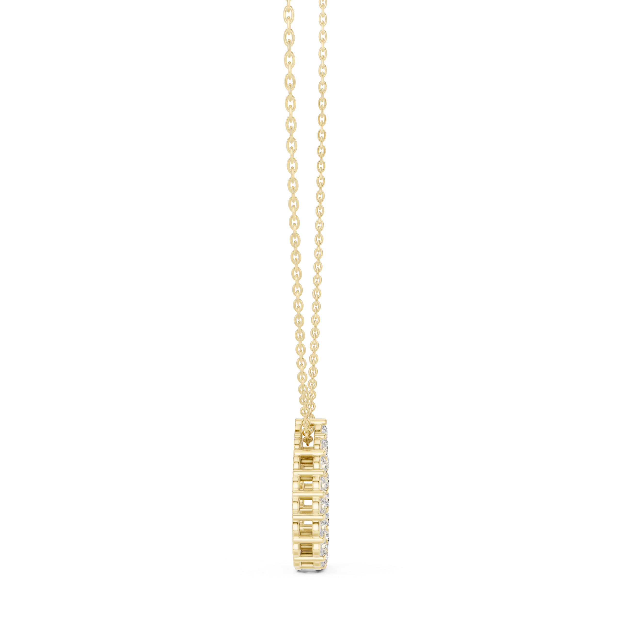 Minimal pear shape diamond teardrop pendant in gold with lab grown diamonds by Signora Jewels