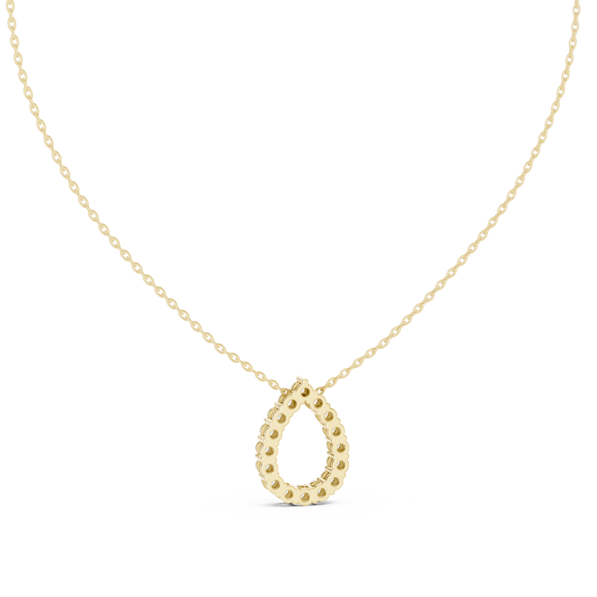 Minimal pear shape diamond teardrop pendant in gold with lab grown diamonds by Signora Jewels