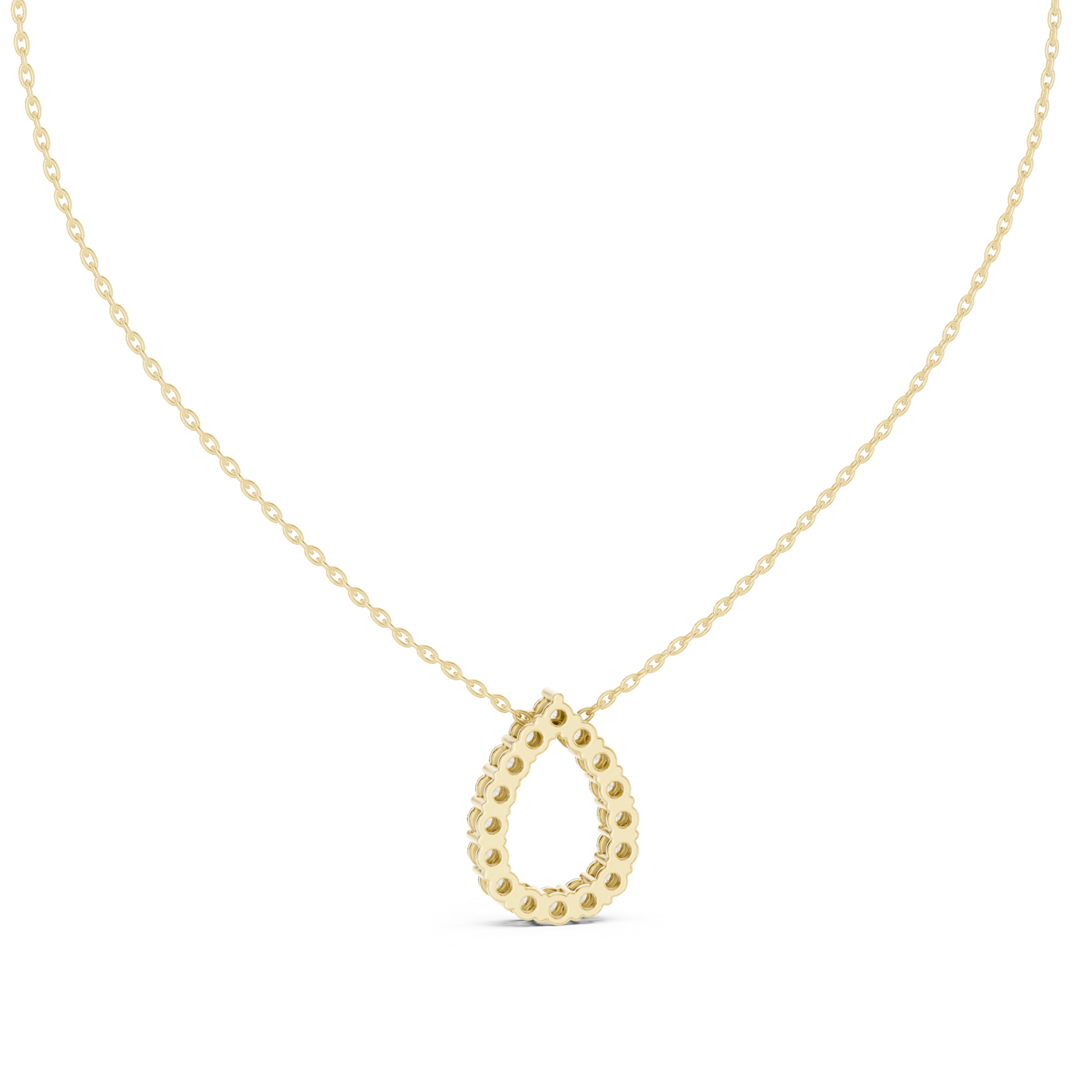 Minimal pear shape diamond teardrop pendant in gold with lab grown diamonds by Signora Jewels