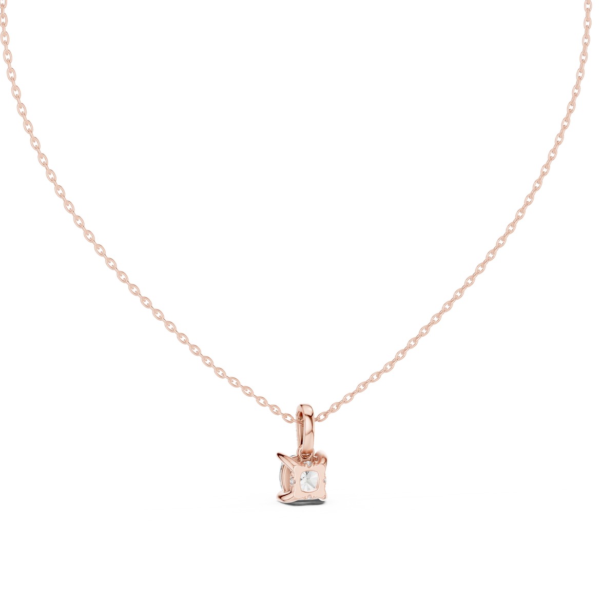 Minimal cushion cut diamond pendant in gold with lab grown diamonds by Signora Jewels