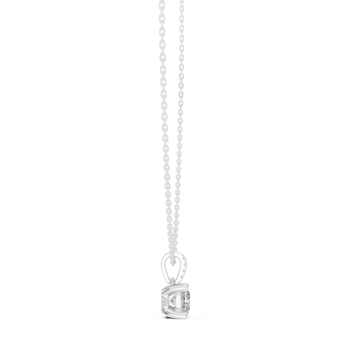 Minimal cushion cut diamond pendant in gold with lab grown diamonds by Signora Jewels