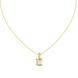 Minimal cushion cut diamond pendant in gold with lab grown diamonds by Signora Jewels
