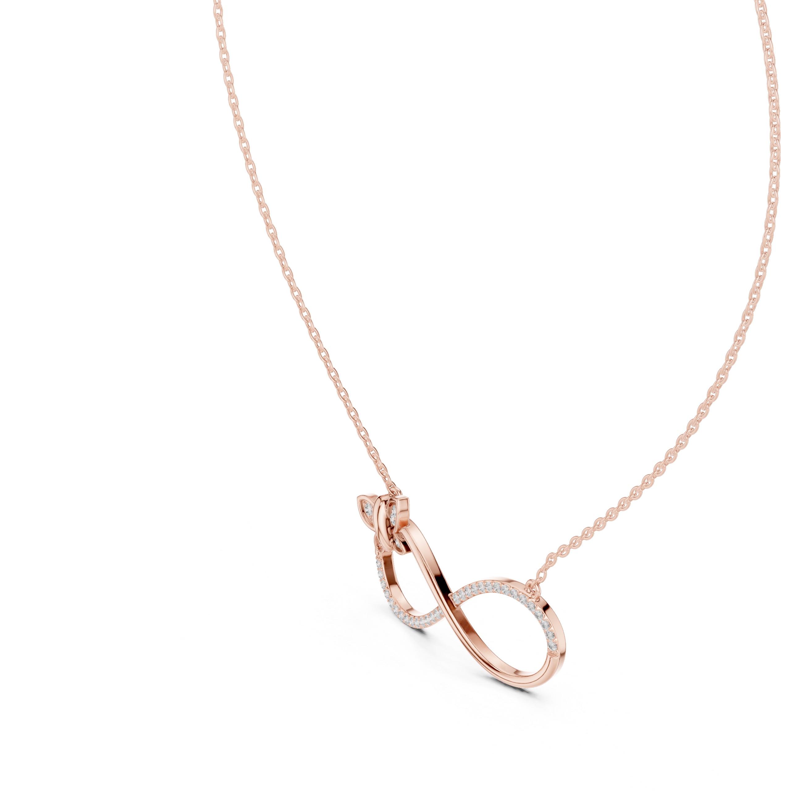 Infinity butterfly diamond pendant in gold with lab grown diamonds by Signora Jewels