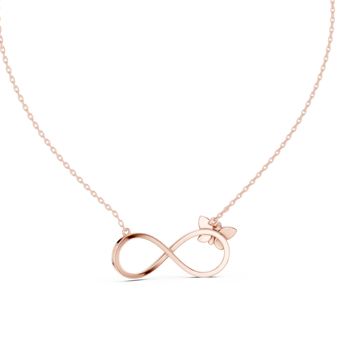 Infinity butterfly diamond pendant in gold with lab grown diamonds by Signora Jewels