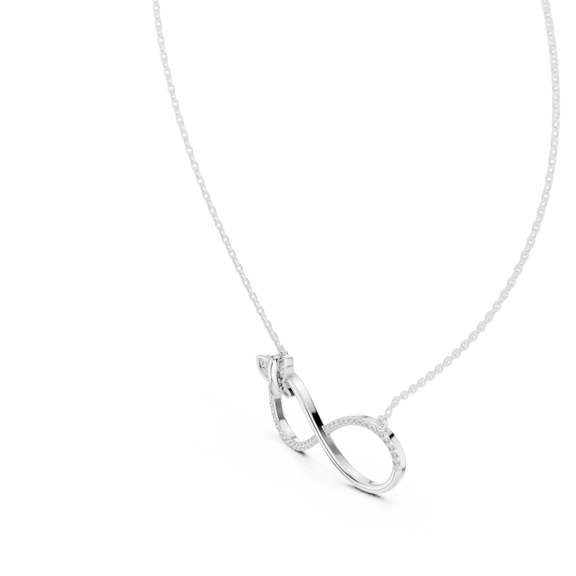 Infinity butterfly diamond pendant in gold with lab grown diamonds by Signora Jewels