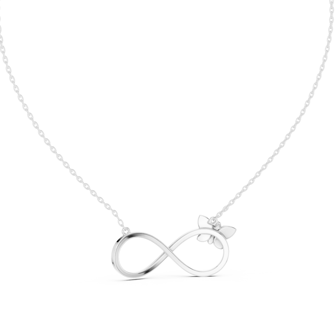 Infinity butterfly diamond pendant in gold with lab grown diamonds by Signora Jewels