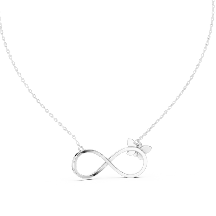 Infinity butterfly diamond pendant in gold with lab grown diamonds by Signora Jewels