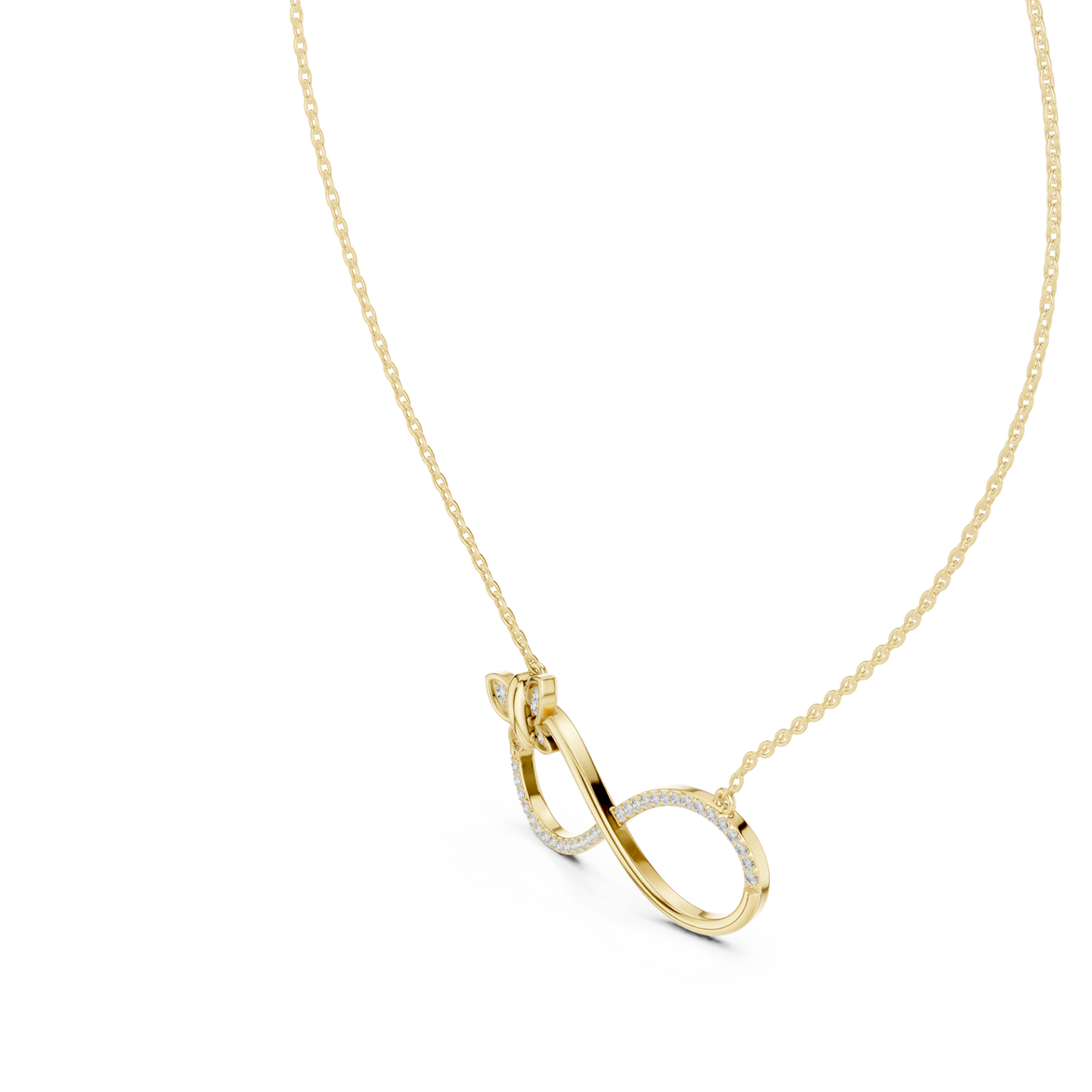 Infinity butterfly diamond pendant in gold with lab grown diamonds by Signora Jewels
